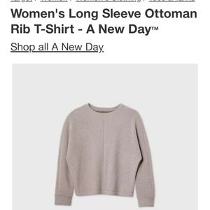 Women's long sleeve ottoman rib t shirt